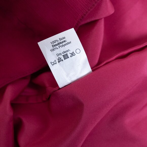 J Crew Silk Chiffon Cocktail Dress Red Wild Berry Midi Size 2 - Picture 15 of 16